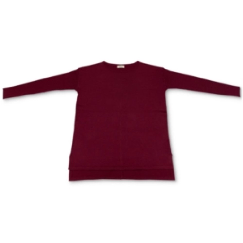 Style&Co Fine Gauge Seam Front Long Sleeve Burgundy Women’s Plus Sweater 0X NWT